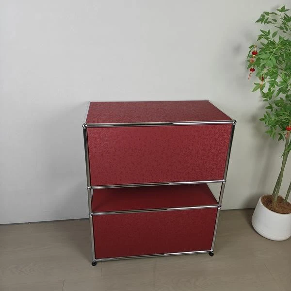 Red Two-tier Storage Cabinet factory